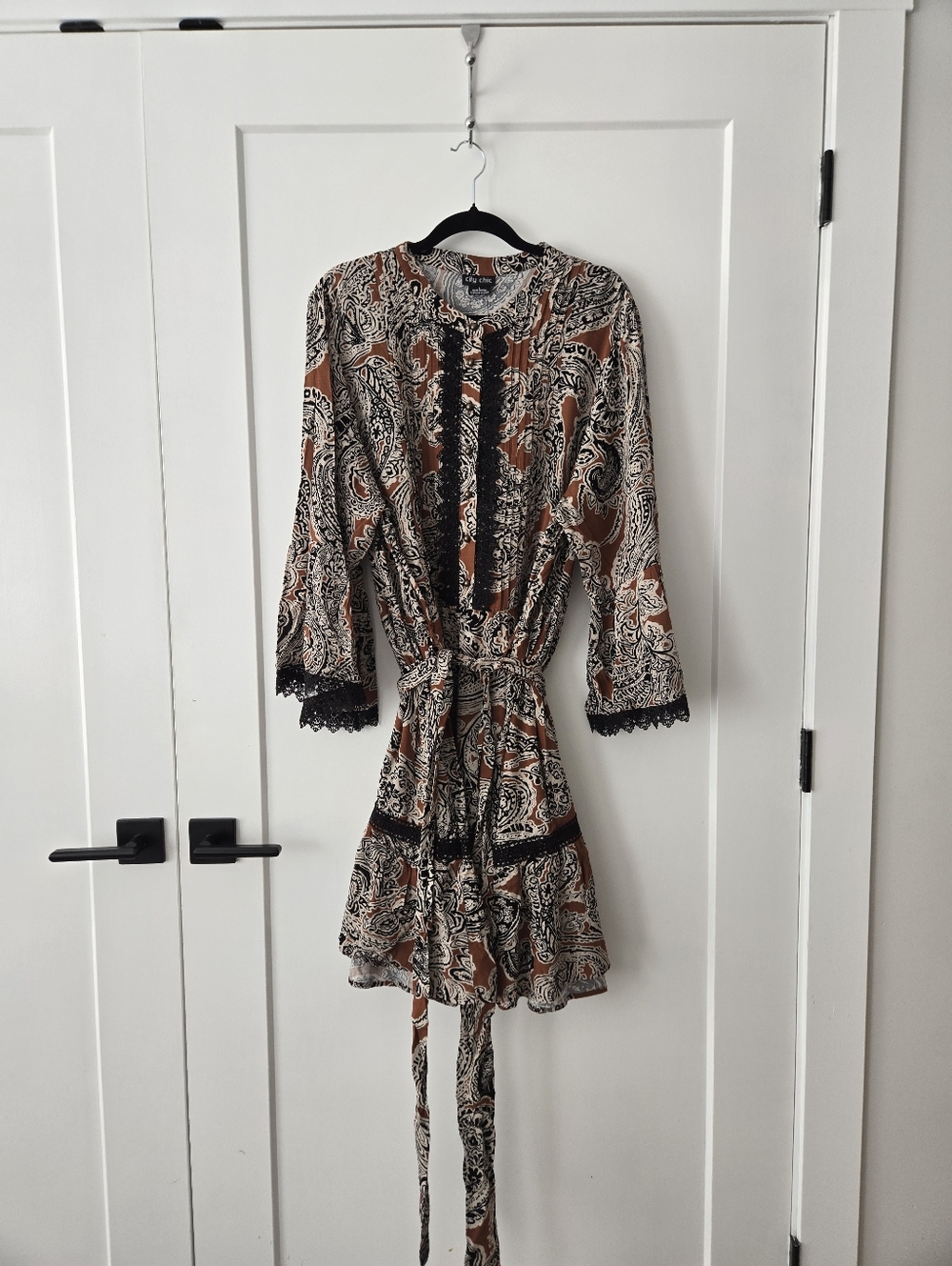 City Chic Paisley Button-Front Dress 20
